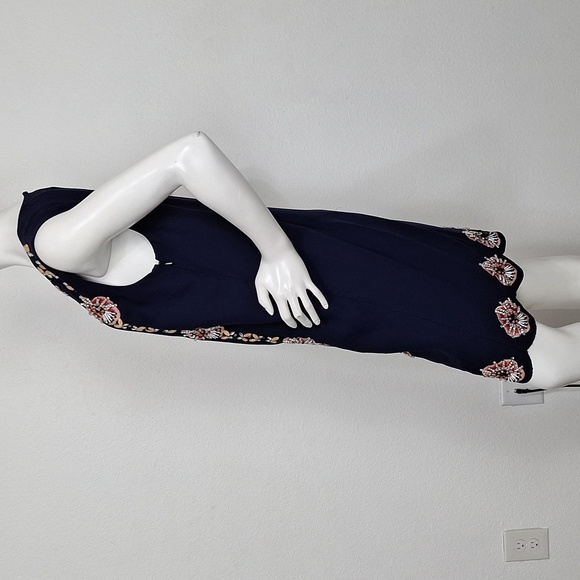 Banana Republic Navy Blue Unique Bohemian Jewel Embellished Cocktail Dress Sz.S - Picture 6 of 12